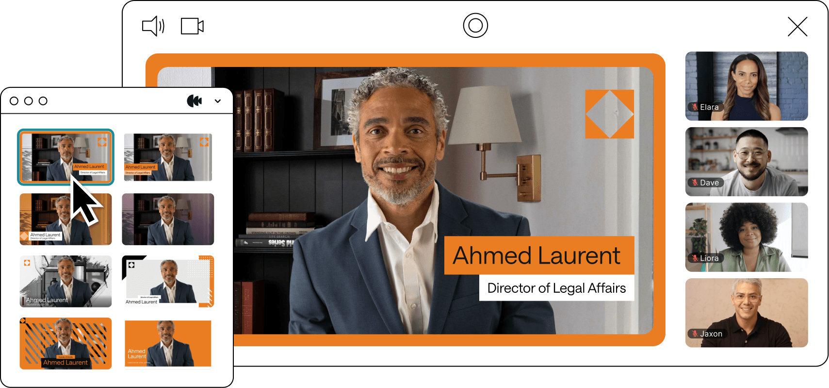 Airtime camera UI showing the custom look on Meets call