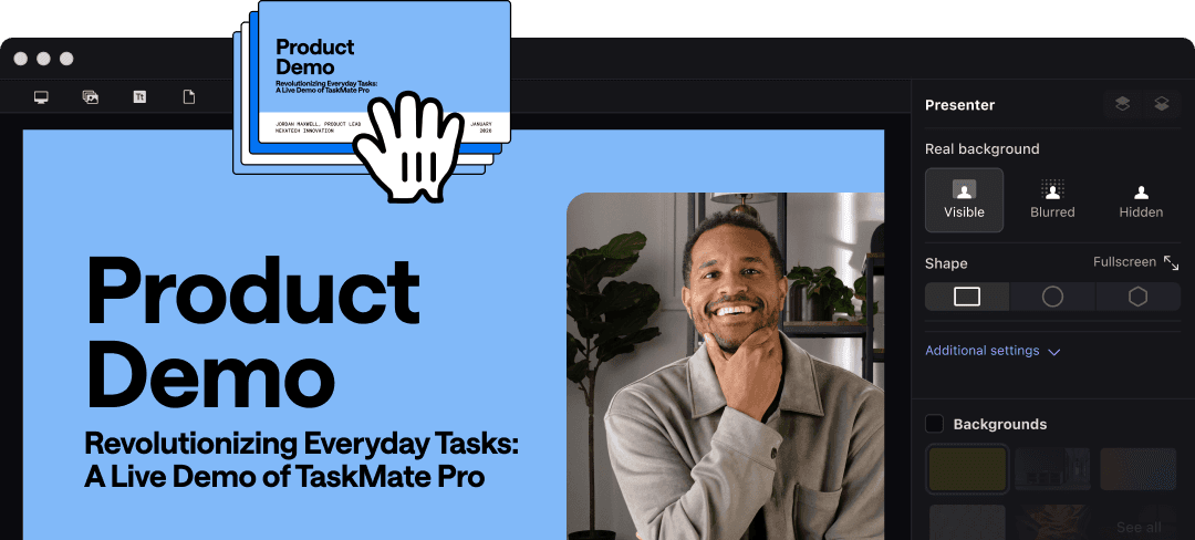 Creating a presentation using Airtime Creator