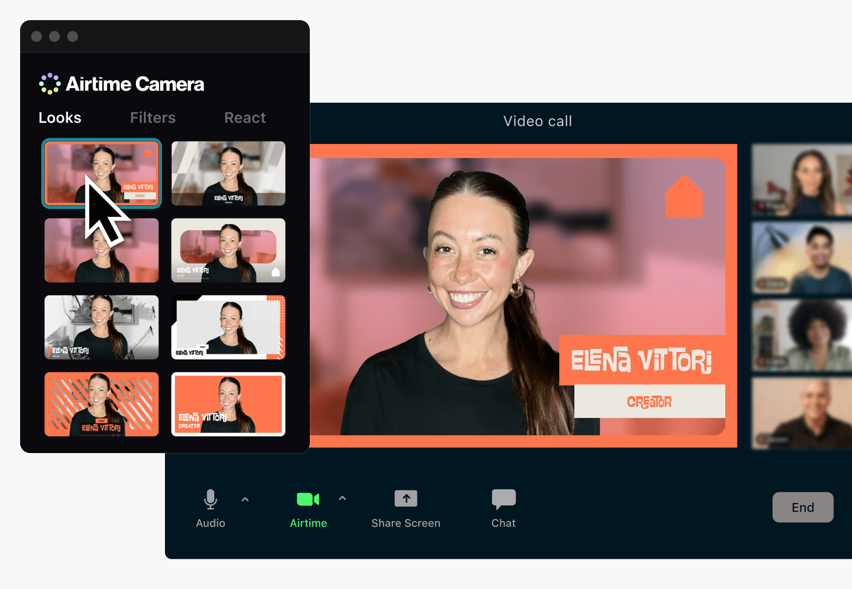 Branded looks with Airtime Camera