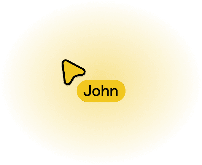 Cursor with person name