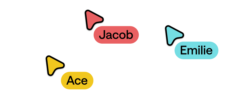 Cursors with name tag and colored